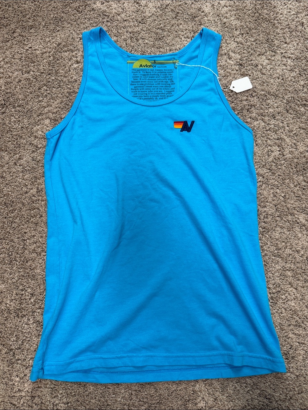Aviator Nation Tank Neon Blue NWT